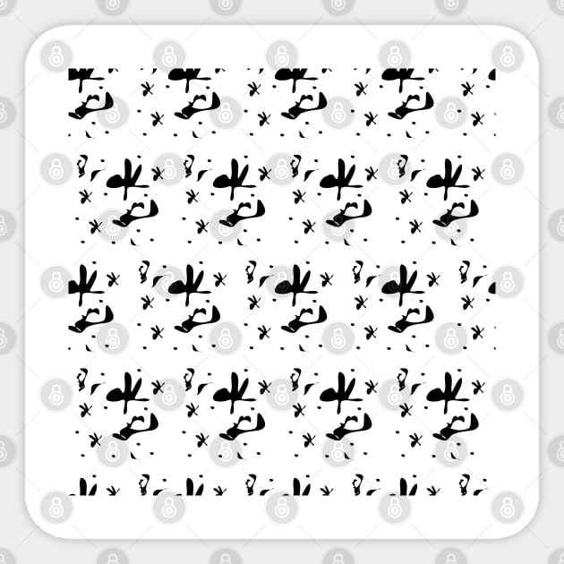 Black spots on a white background. Vector seamless pattern abstraction grunge. Background illustration, decorative design for fabric or paper. Ornament modern new Sticker by grafinya